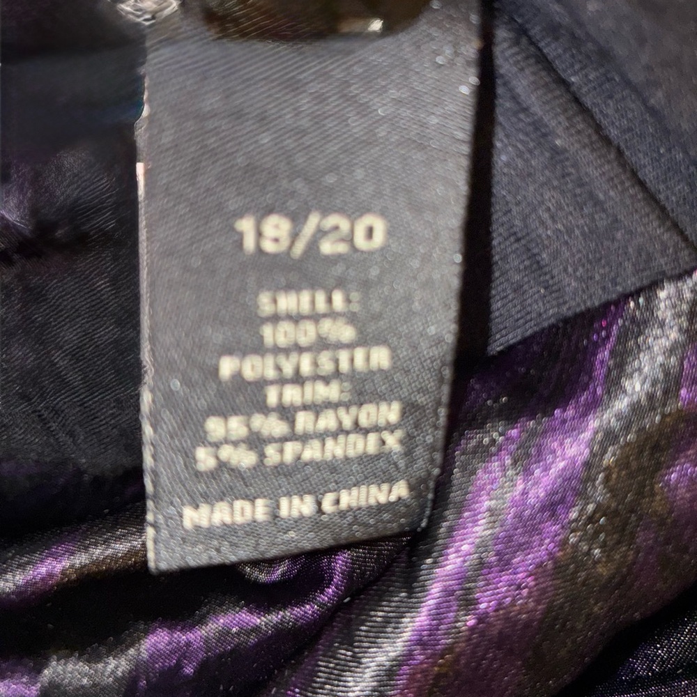 Lane Bryant Black & Purple Satin Strapless Top Plus Size 18/20 - Picture 4 of 8
